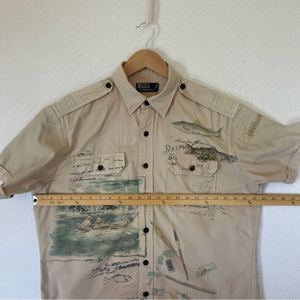 Polo Ralph Lauren Sportsman Fly Fishing Patchwork Shirt Men’s L Trapper Lake - Picture 13 of 16